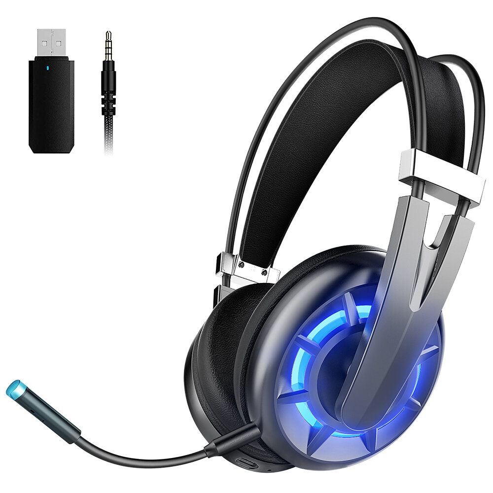 Wintory Air draadloze 2,4 GHz gaming-headset met 3D Surround Sound afneembare microfoon voor pc-lapt