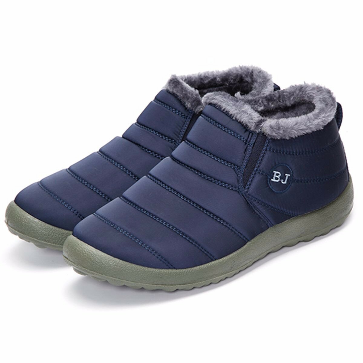 Image of Herren Mnner Winter Baumwolle Schuhe Pelz Futter Wrmehaltung Beilufige Outdoor Schnee Schuhe Stiefel