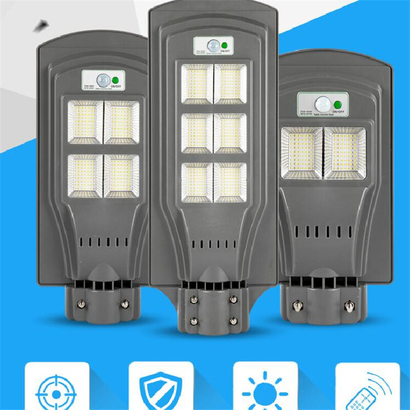 30W 60W 90W LED Solar Street Light Control Remote PIR Motion Sensor Waterproof IP67 Lantern Lighting