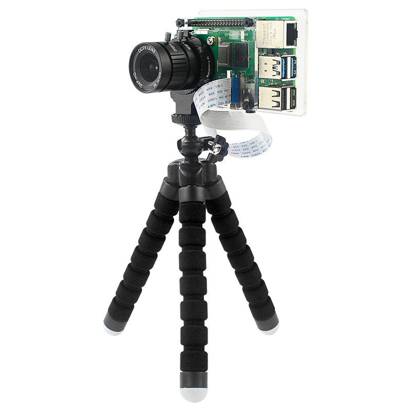 Caturda C2702 Tranparent Protective Case + Bracket Support HoldingIMX477R Camera Module for Raspberr