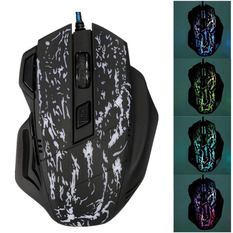 

Wired Gaming Mouse 2400DPI 6 Buttons 7 LED Colorful Backlit USB Wired Optical Game Mouse Mice for Computer PC Laptop