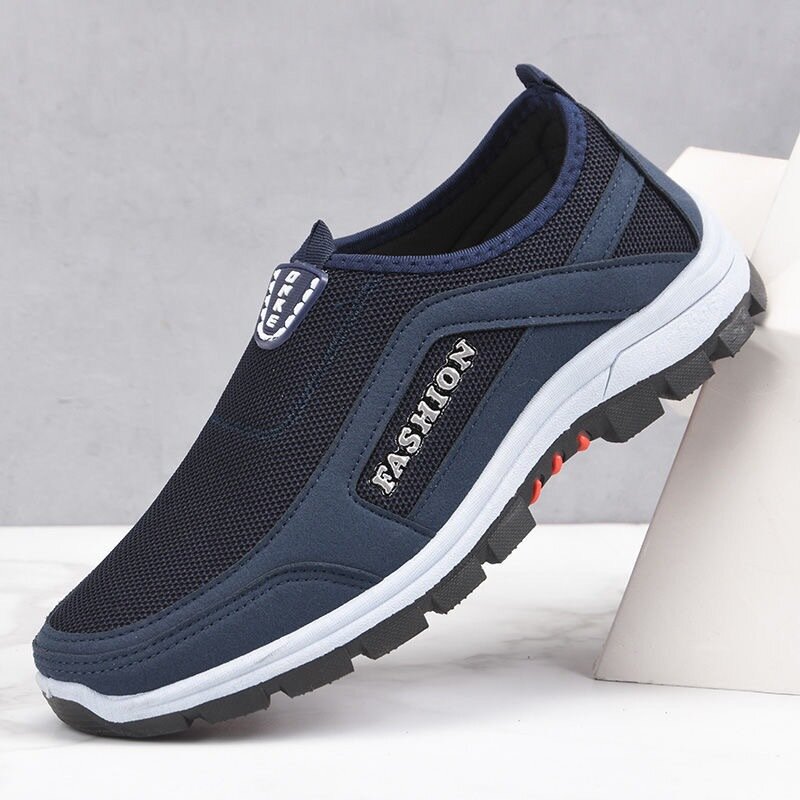 

Men Breathable Soft Sole Non Slip Comfy Slip On Old Peking Style Casual Walking Shoes