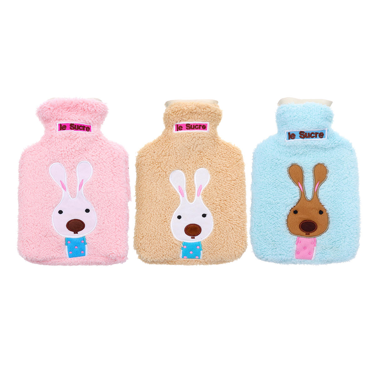 21x14cm portable sac de bouteille d'eau chaude chauffe-main créatif mignon de lapin de dessin animé