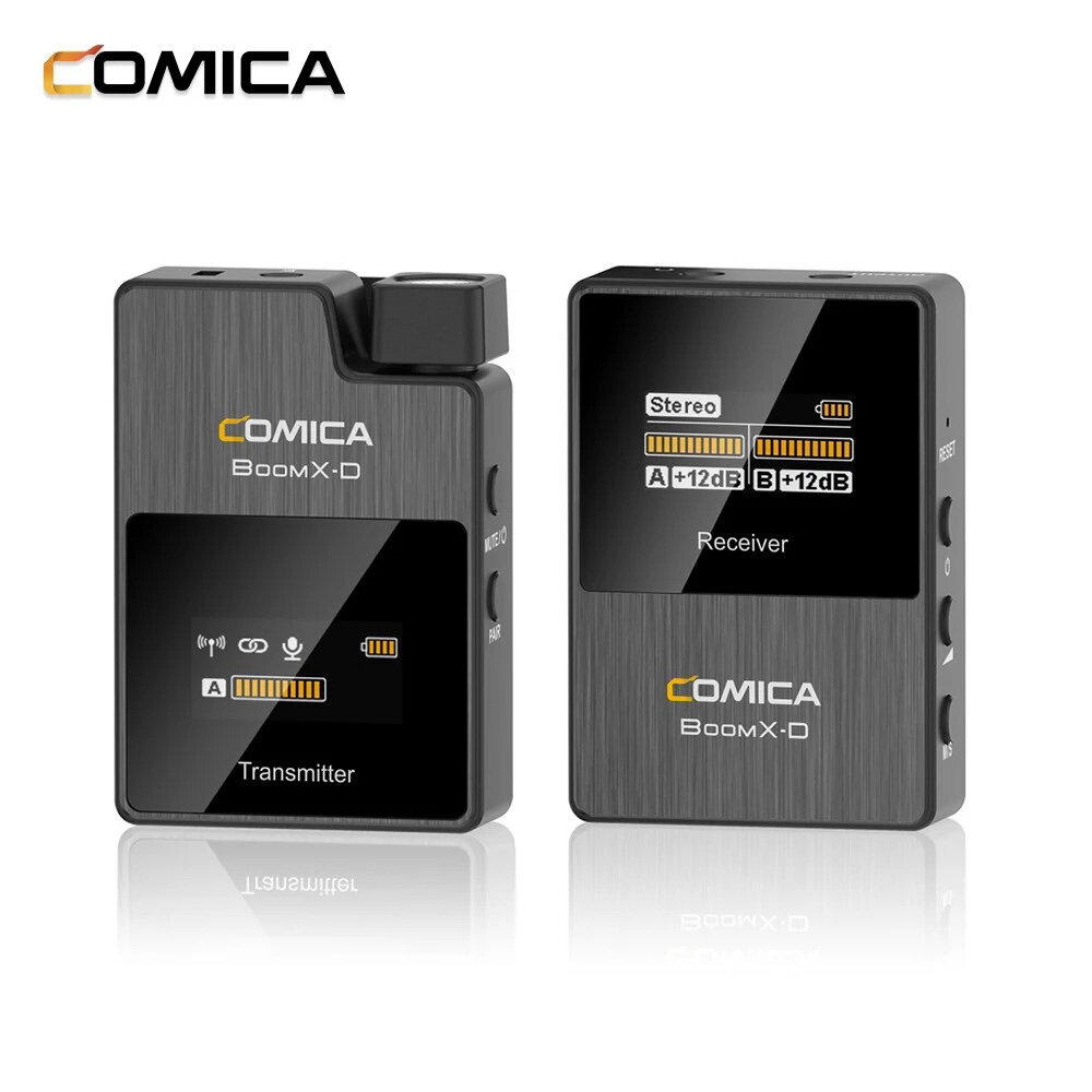 Comica BoomX-D D1 1T1R Wireless Microphone Transmitter Receiver System Mini 2.4G Digital Microphone for DSLR Camera Camc