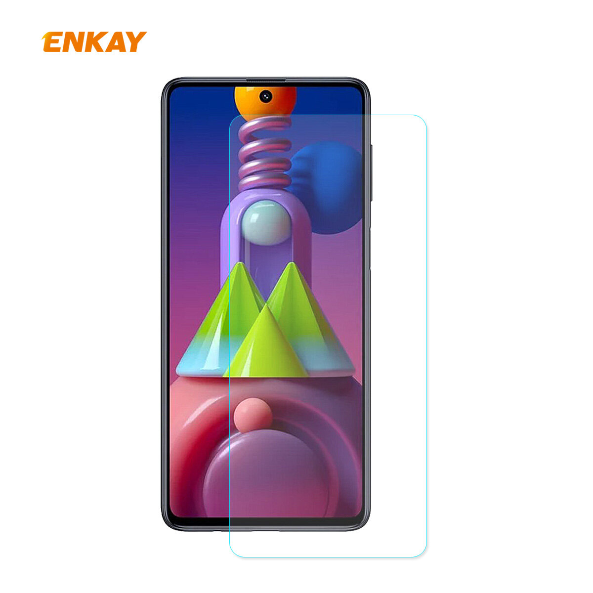 Enkay 0,26 mm 9H 2,5D gebogen schermbeschermfolie van gehard glas voor Samsung Galaxy M51
