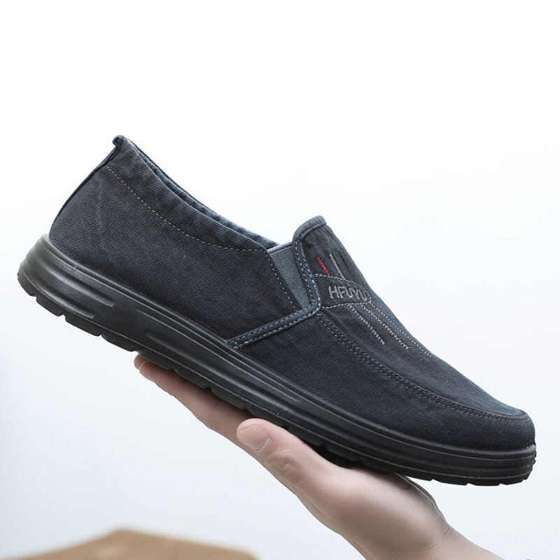 

Men Breathable Soft Thick Sole Non Slip Comfy Slip On Old Peking Casual Shoes