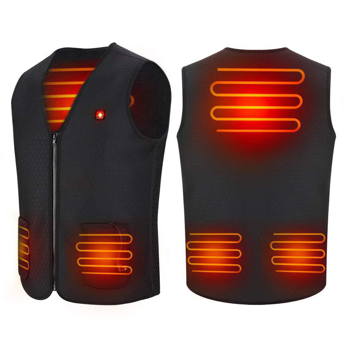 Electric Heated Vest 3 Modes Adjustable USB Rechargeable Winter Warm Heating Jacket Washable Outdoor