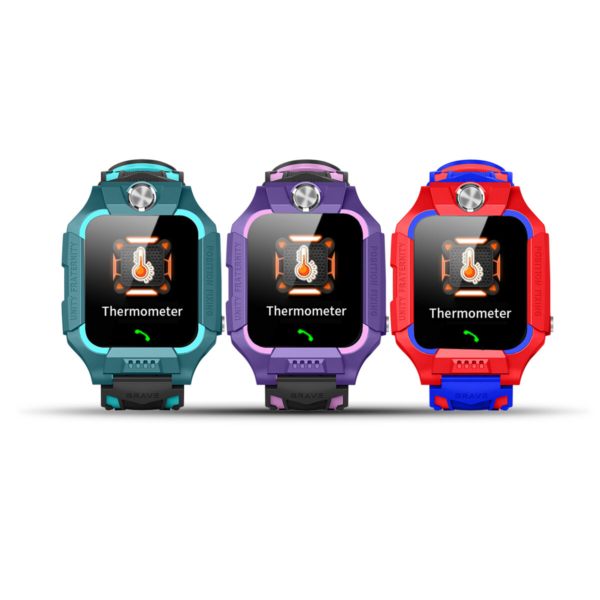 Bakeey W02 Temperatuurdetectie Kinderen Smart Watch LBS SOS Remote Monitor Oproepfunctie Watch Phone