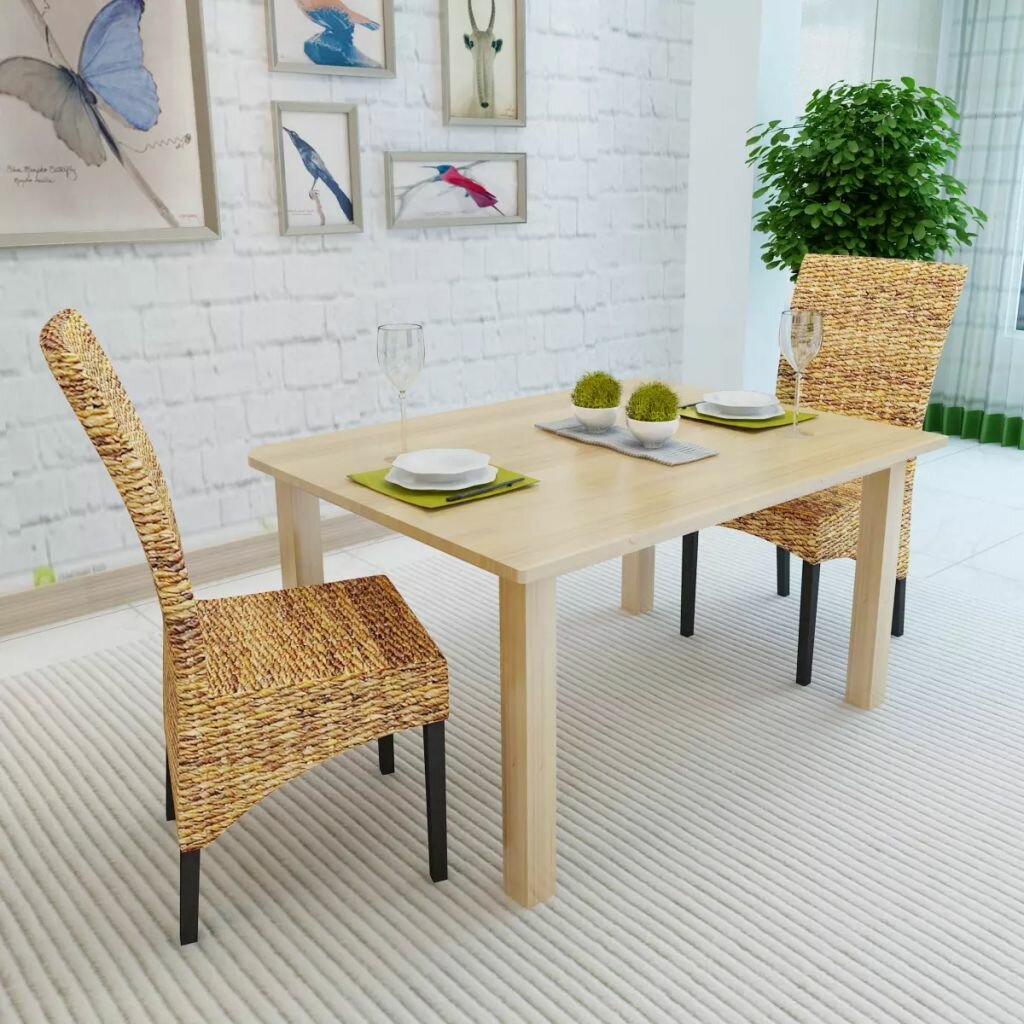 

Dining room chairs 2 pcs abaca and solid mango wood