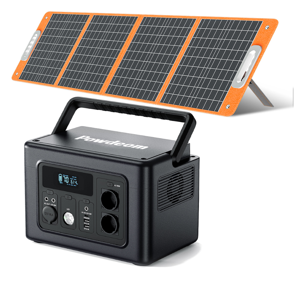 Stacja zasilania z panelem solarnym POWDEOM EV700 700W z EU za $389.99 / ~1560zł
