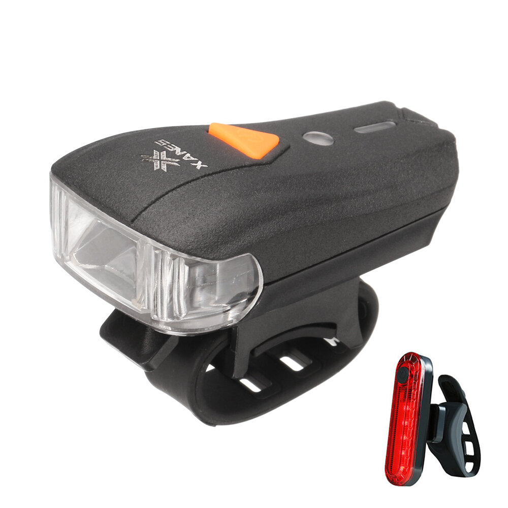 XANES® Bike Light Set 600LM XPG + 2 LED Bicycle Headlight 5 Modes USB Charging with 4 Modes Taillight Warning Light