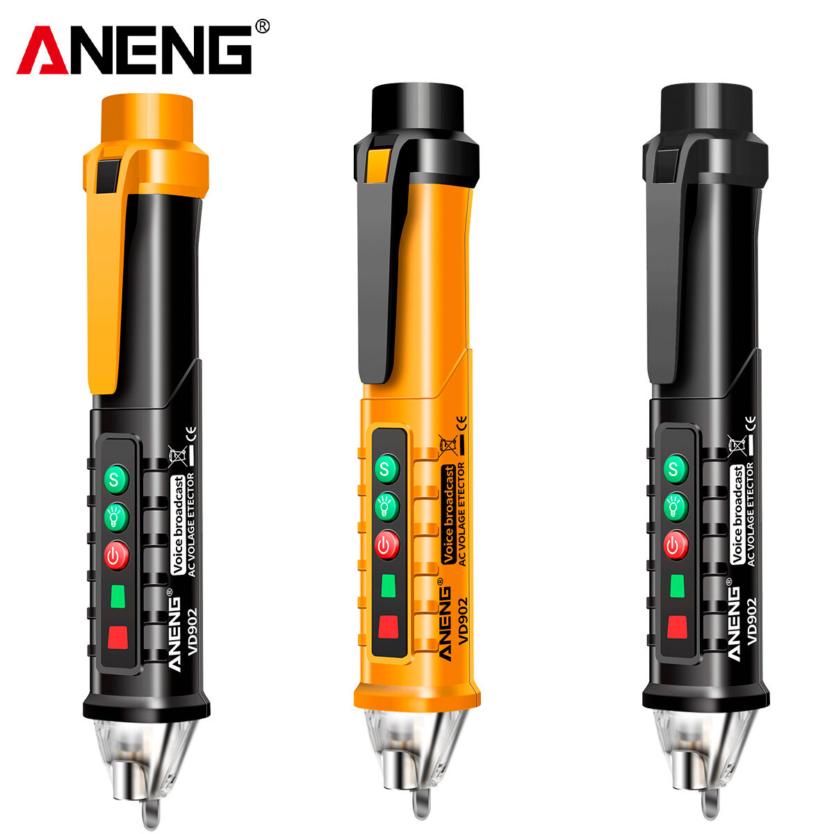 

ANENG VD902 AC Voltage Detectors Smart Non-Contact Tester Pen Meter 12-1000V Electric Sensor Test Pencil Infrared Laser