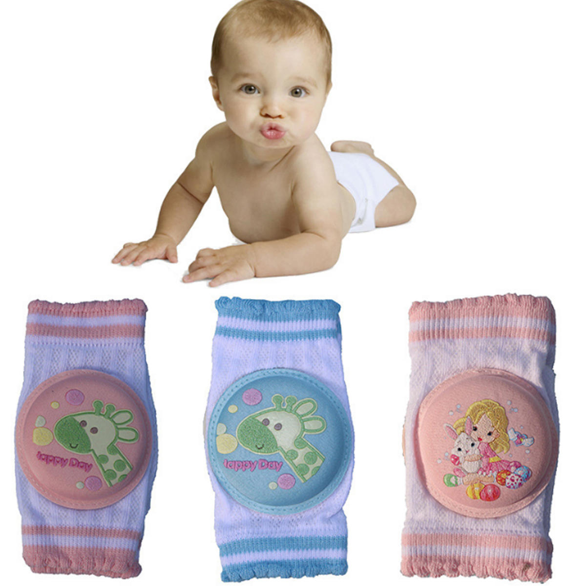 Baby krabbeln Knieschützer Anti-Kollision Atmungsaktiv Bein Ellenbogenschutz Schwamm Mesh Baby Kniesocken 