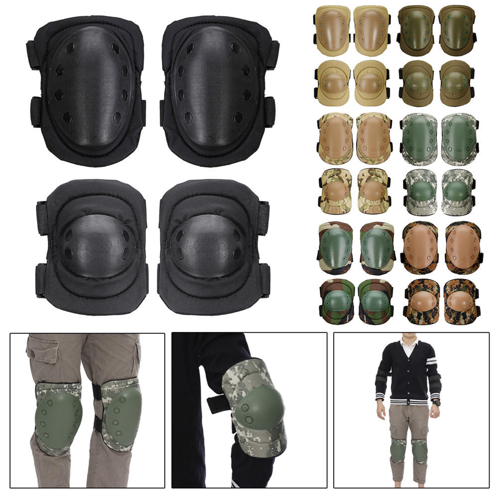 4PC Unisex Motorcycle Tactical Knee and Elbow Pads Guard Equipment Riding Motion 
