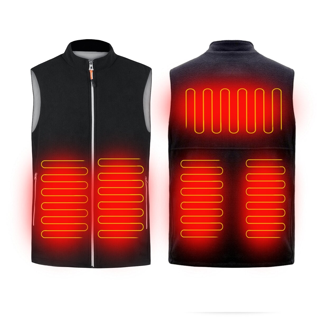 45-55℃ Electric Heated Vest USB Infrared Heating Jacket Winter Outdoor Thermal Clothing Waistcoat Warmer