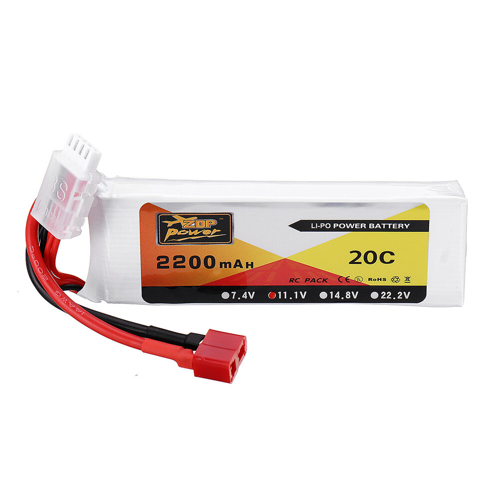 ZOP Power 11.1V 2200mAh 3S 20C Lipo Battery T Plug