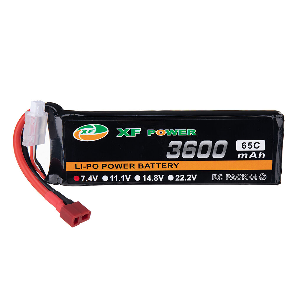 XF POWER 7.4V 3600mAh 65C 2S LiPo Battery T Deans Plug for RC Drone