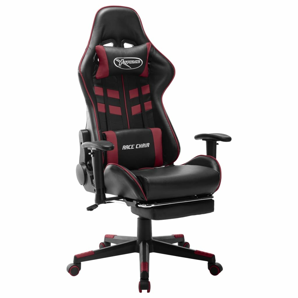 vidaXL Gaming chair Ergonomic with footrest artificial leather 150?Reclining Racing Chair