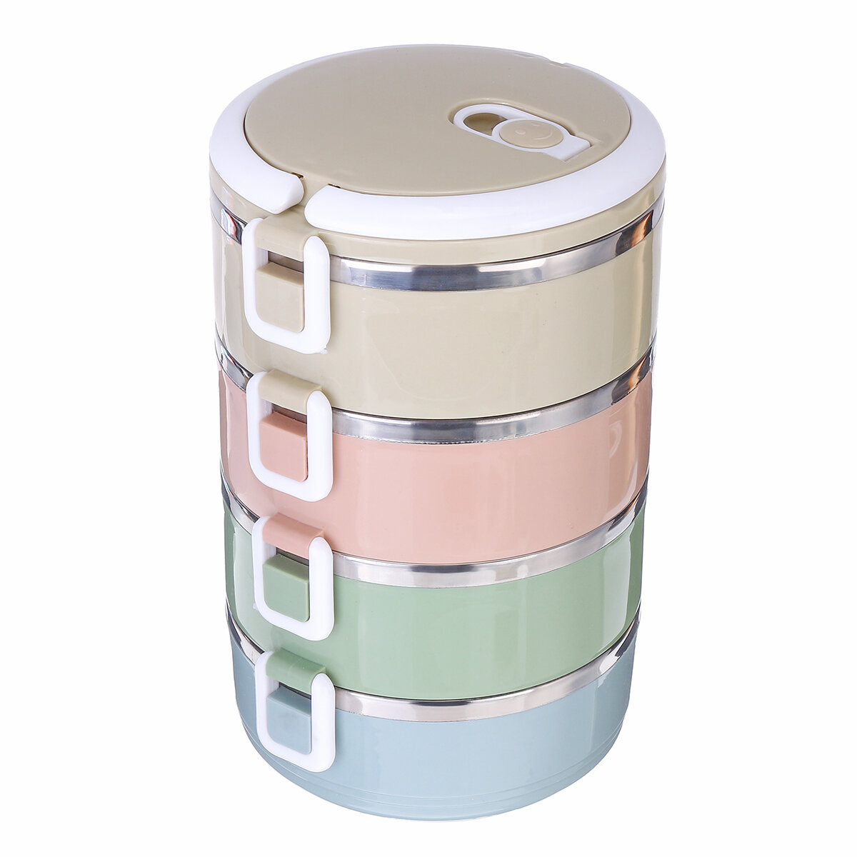 

2/3/4 Layers Stainless Steel Lunch Box Square Buckle Thermal Insulated Lunch Box Bento Food Container For School Office