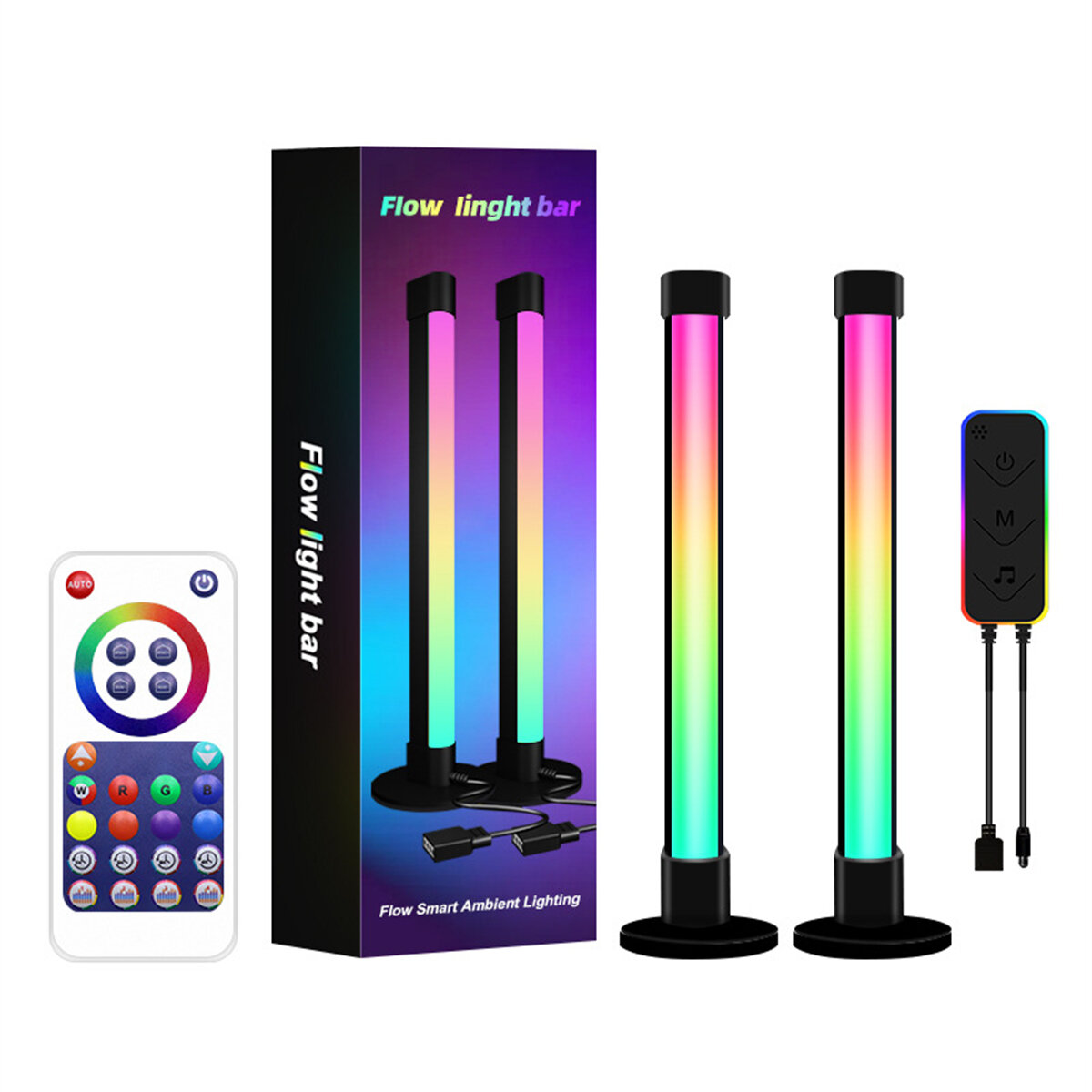 best price,2pcs,ambient,light,bar,atmosphere,lamp,rgb,coupon,price,discount