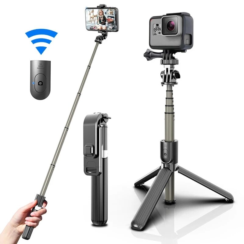

Bakeey L03S bluetooth Selfie Stick Monopod Mini Tripod with LED Fill Light and Shutter Remote for iPhone 12 Pro Max for