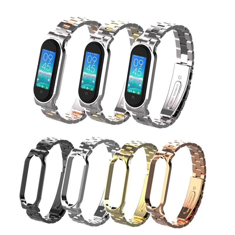 Holdmi 502 Colorful roestvrijstalen horlogeband vervangende horlogeband voor Xiaomi Miband 5 niet-or