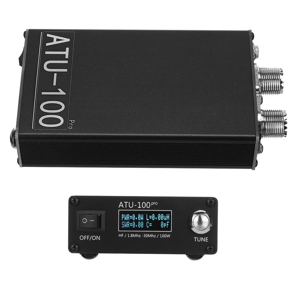 ATU-100 PRO 1.8Mhz-30Mhz Oled-scherm Automatische Antenne Tuner Ingebouwde Batterij voor 10W tot 100