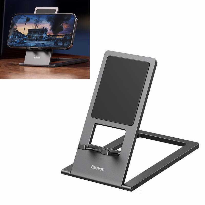 BASEUS Opvouwbare Metalen Desktop Houder Voor Tablet Mobiele Telefoon Desktop Stand Notebook Stand L