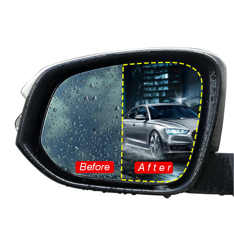 2X Rainproof Car Rearview Mirror Sticker Anti-fog Protective Film Rain Shield US