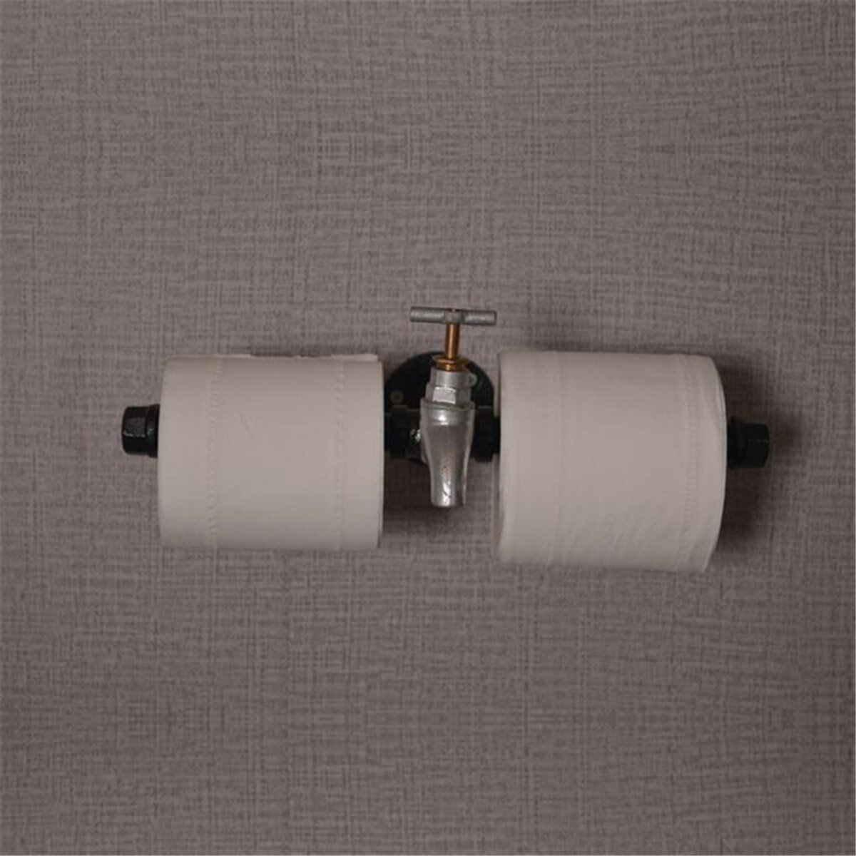 Retro industriële toiletpapier rolhouder pijp plank zwevende houder badkamer wandmontage