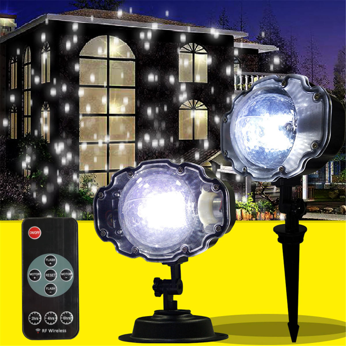 LED Snowflake Projector Light Star Lawn Lamps Light Waterproof Snow Lasers Xmas 
