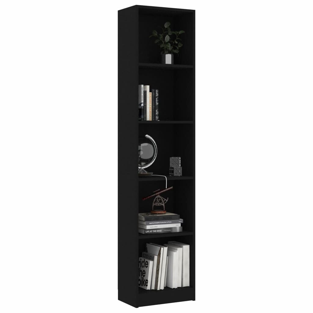 

5-Tier Book Cabinet Black 15.7"x9.4"x68.9" Chipboard