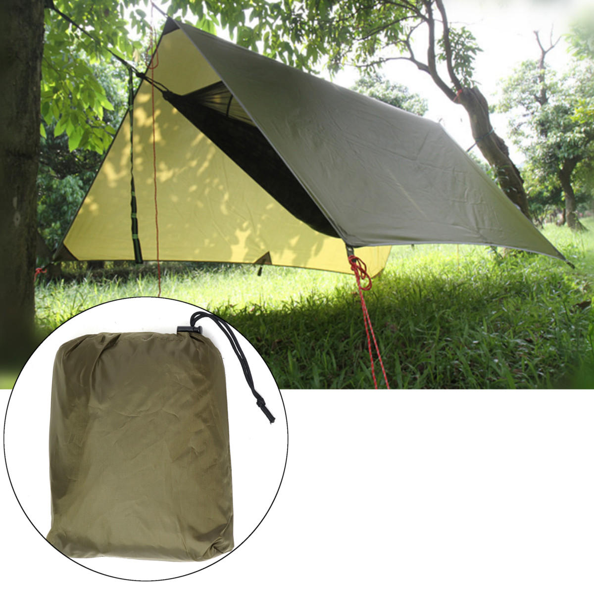 خيمة التخييم في الهواء الطلق مظلة ظلة ضد للماء الشاطئ المضادة للأشعة فوق البنفسجية الأرجوحة المظلة المأوى قماش القنب 