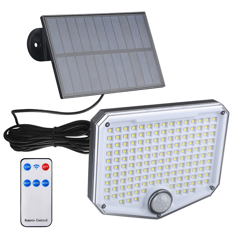 Luz de pared de energía solar al aire libre con sensor de movimiento corporal de 153 LED para iluminación en patios y hogares