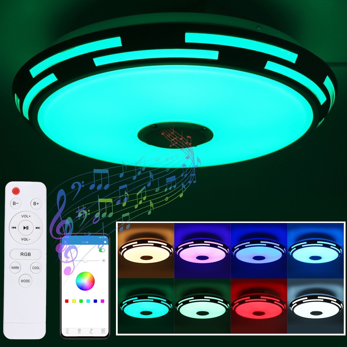 220V/110-220V 36W/60W LED Music Ceiling Light with WIFI Bluetooth Speaker Modern Light Fixtures