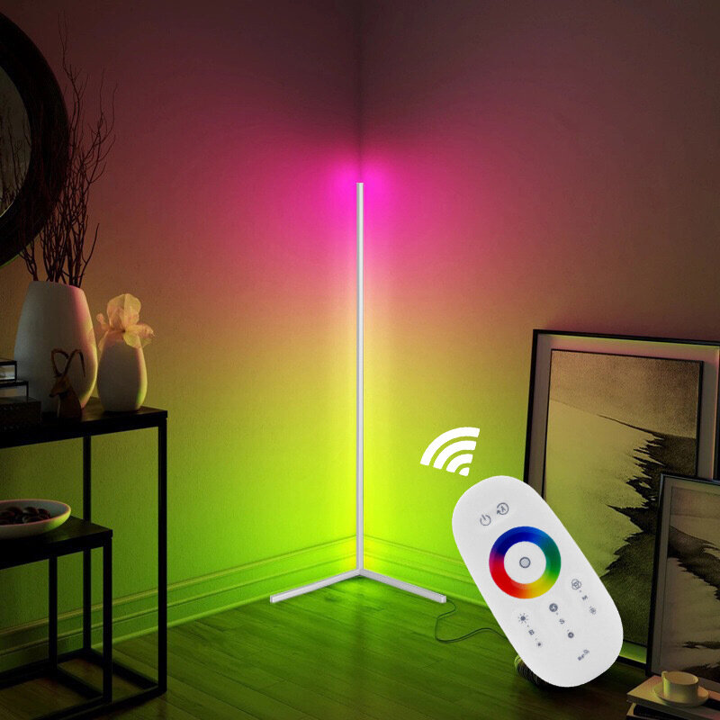 

1.1/1.4/1.6M LED RGB Color Changing Corner Floor Lamp with Remote Multicolor