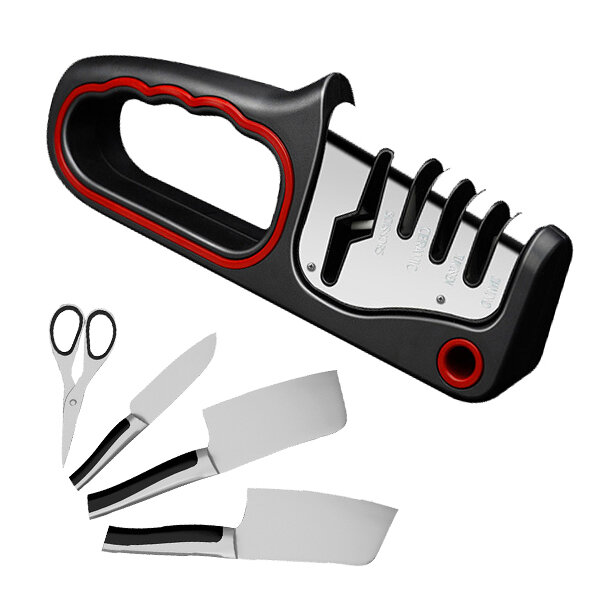 AOTU AT7504 家庭用、キャンプ、キッチンのナイフとはさみ用4-in-1砥石、ファイングラインド、ウルトラファインブレード、特別なシャープナー。