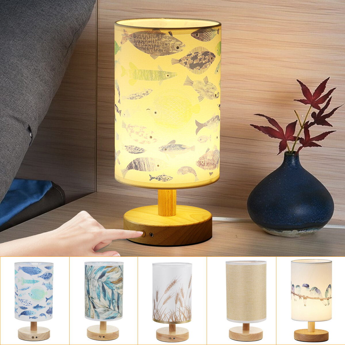 Touch Dimmer Table Lamp Modern LED Chrome Lampshades For Home Bedroom Light USB