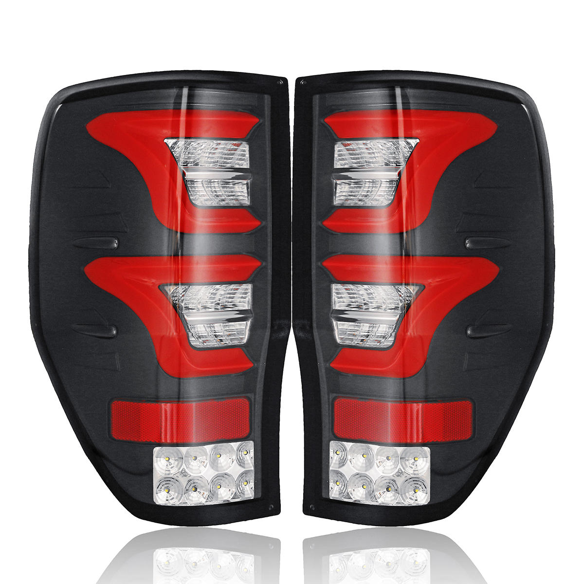

LED Car Tail Light with Bulbs Wiring Blcak Cover for Ford Ranger Raptor T6 T7 PX MK1 MK2 Wildtrak 12-19