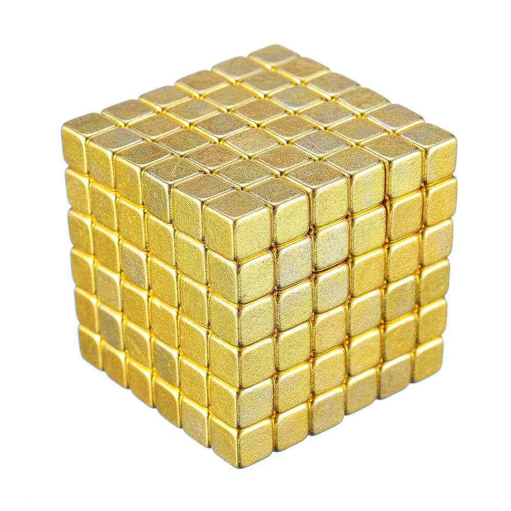 

216PCs 5mm Magic Golden Strong Square Buck Ball Creative Imanes Fun Magnetic Toys
