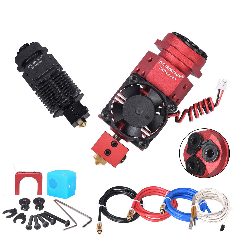 BIGTREETECHÂ® 3 In 1 Out Hotend Bowden Extruder 3D Printer Parts Three Colors Switching Multi-color 12/24V J-head Filamen