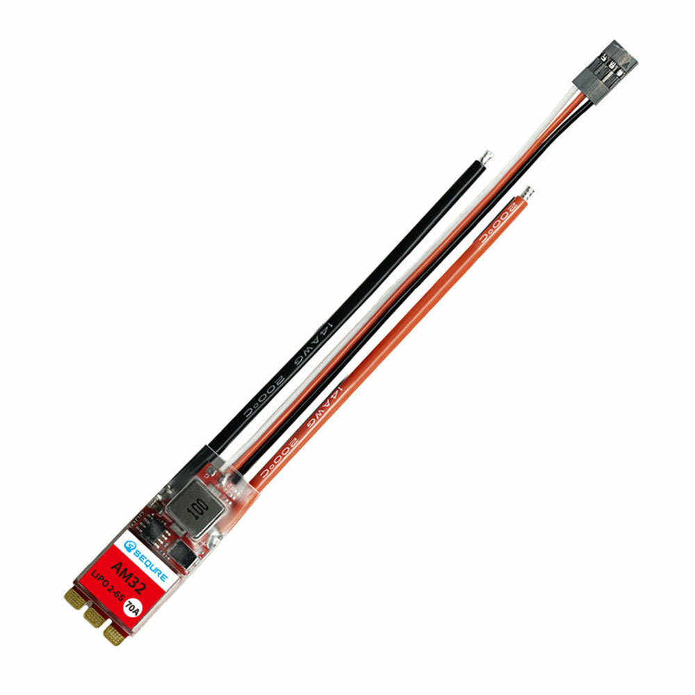 

SEQURE 2670 Brushless ESC 2-6S Lipo Powered 70A Firmware AM32 Supports 128KHz PWM Frequency Suitable For FPV Racing Dron