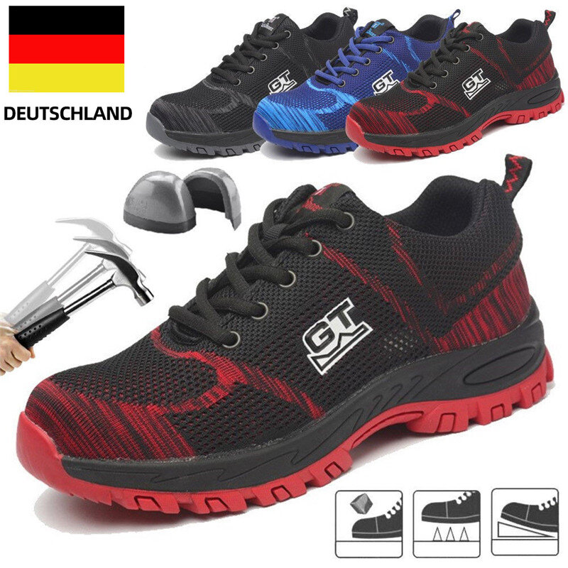 TENGOO Men's Safety Shoes Work Shoes Steel Toe Non-Slip Breathable Running Shoes...