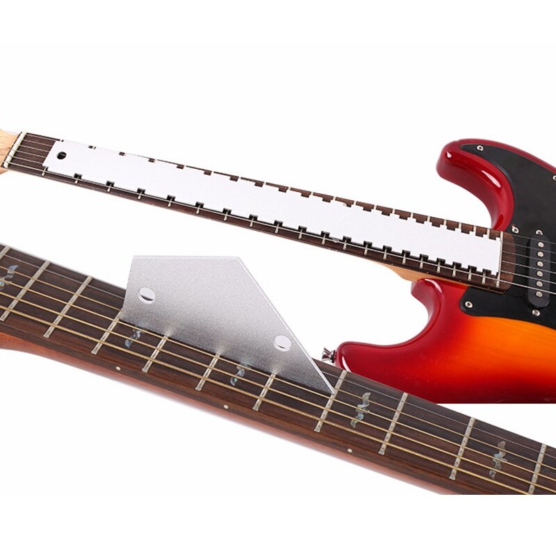 Debbie gitaar hals rechte rand fretboard frets hals ingekerfde liniaal fret toets rechte rand liniaa