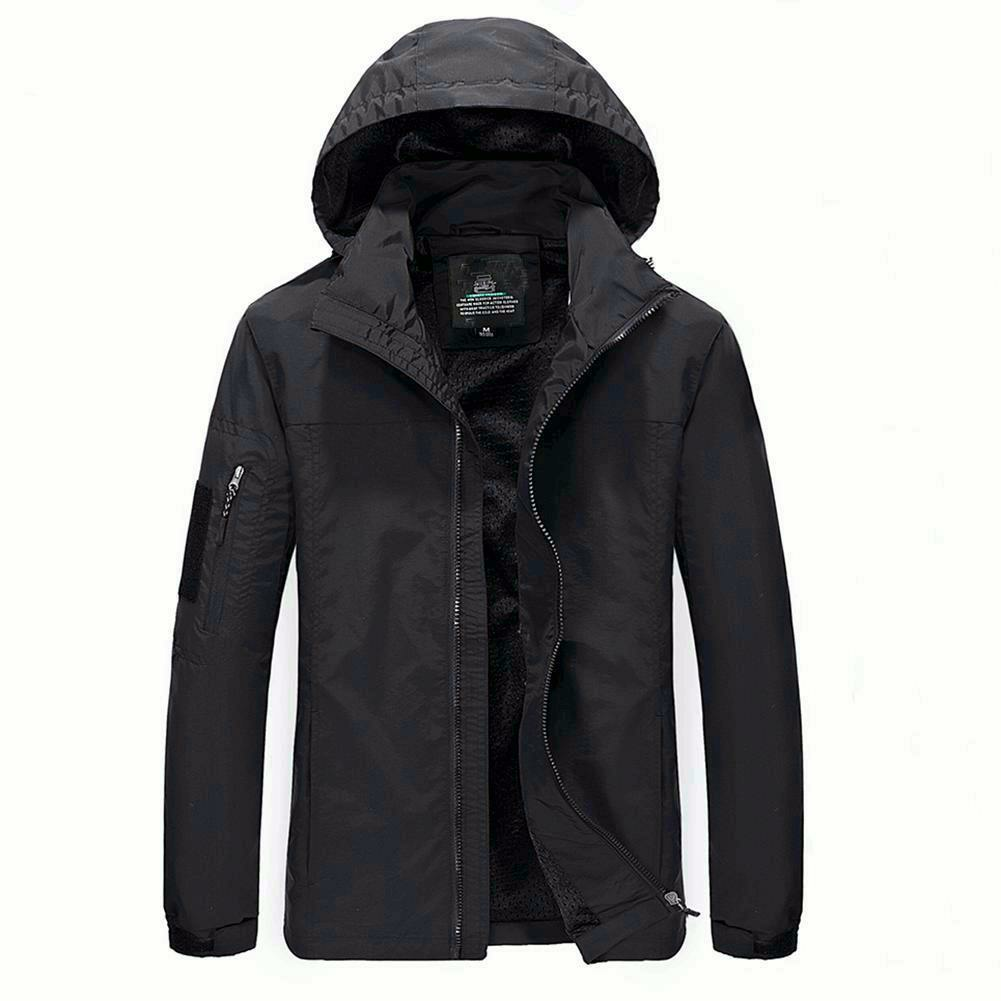 size m-3xl men outdoor casual autumn polyester zipper warm coat jacket ...