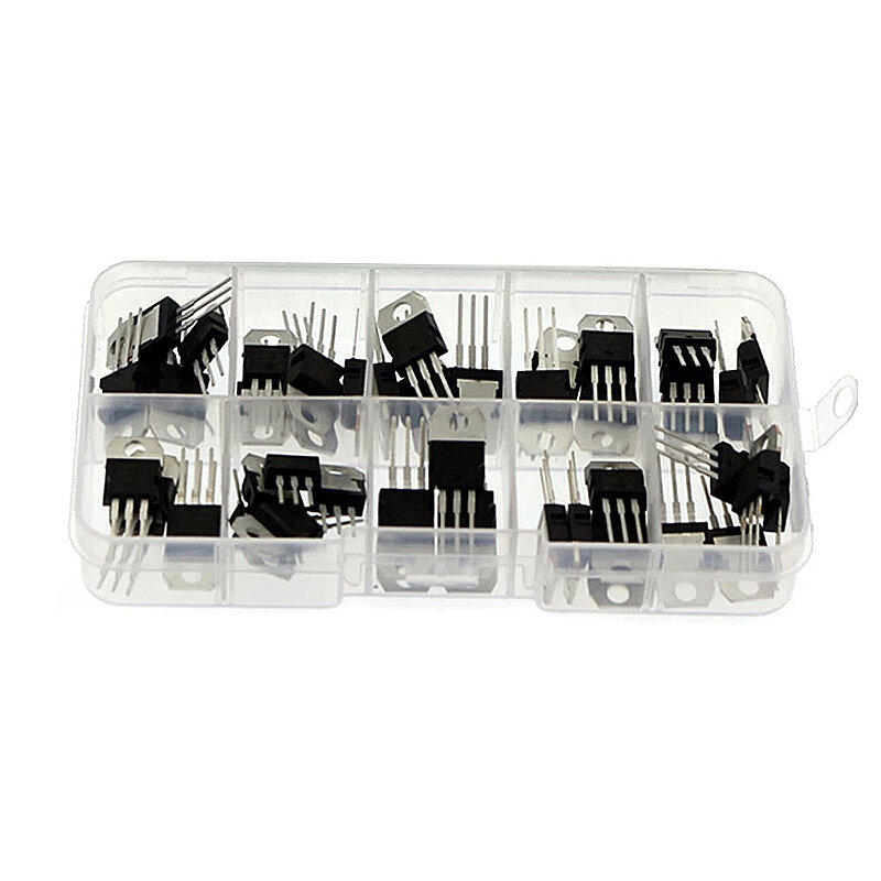 

50PCS TO-220 Series Transistor Assortment Kit 10 Values High Power Three-terminal Regulated Triode LM317T L7805 L7806 L7