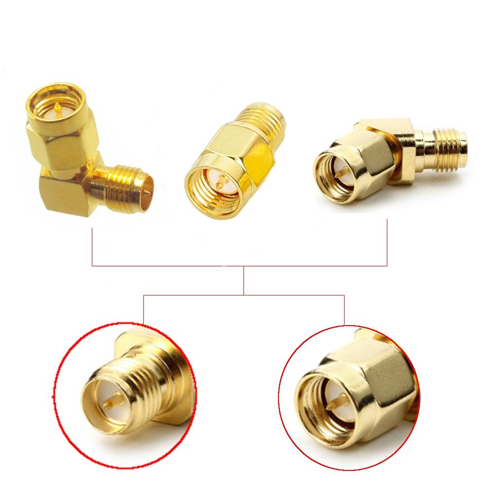 

3 PCS Whole Set SMA Male to RP-SMA Female Antenna Connector Adapter Straight Right Angle 45/90/135 Degree ALL in One Com