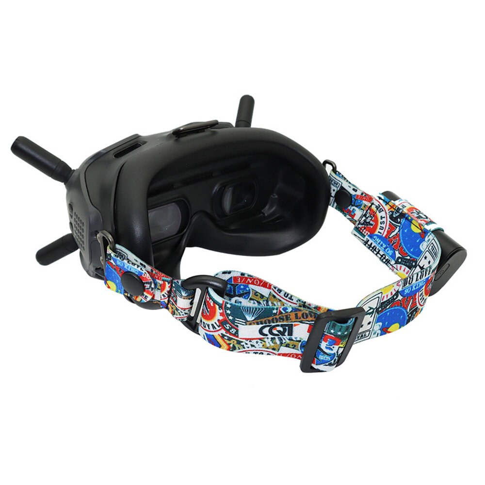 CQT Graffiti Fixed Strap Eleastic Head Strap with Cable Wire Protective Cover for DJI FPV Goggles Video Headset Band RC