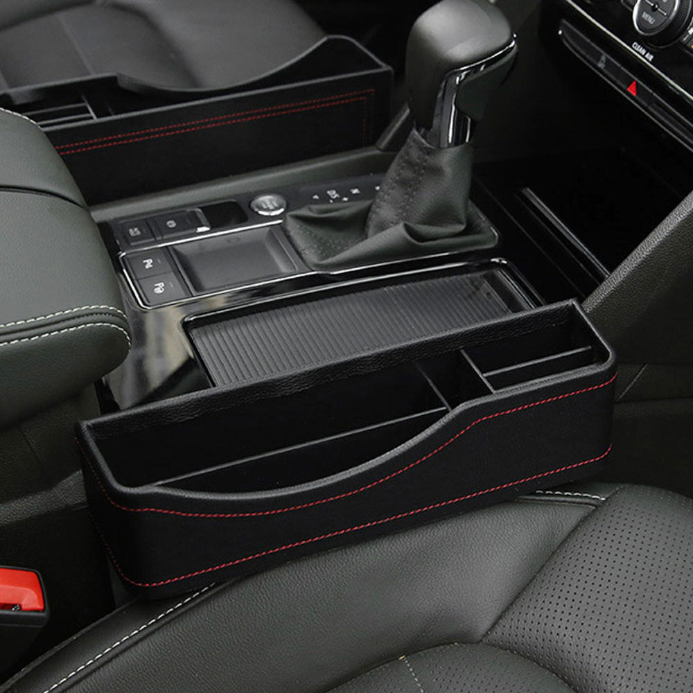 27X16cm PU Leather Car Seat Gap Storage Box Seat Slit Pocket Phone Holder