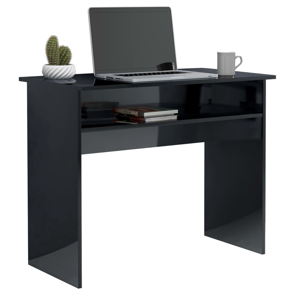 

Desk High Gloss Black 35.4"x19.7"x29.1" Engineered Wood